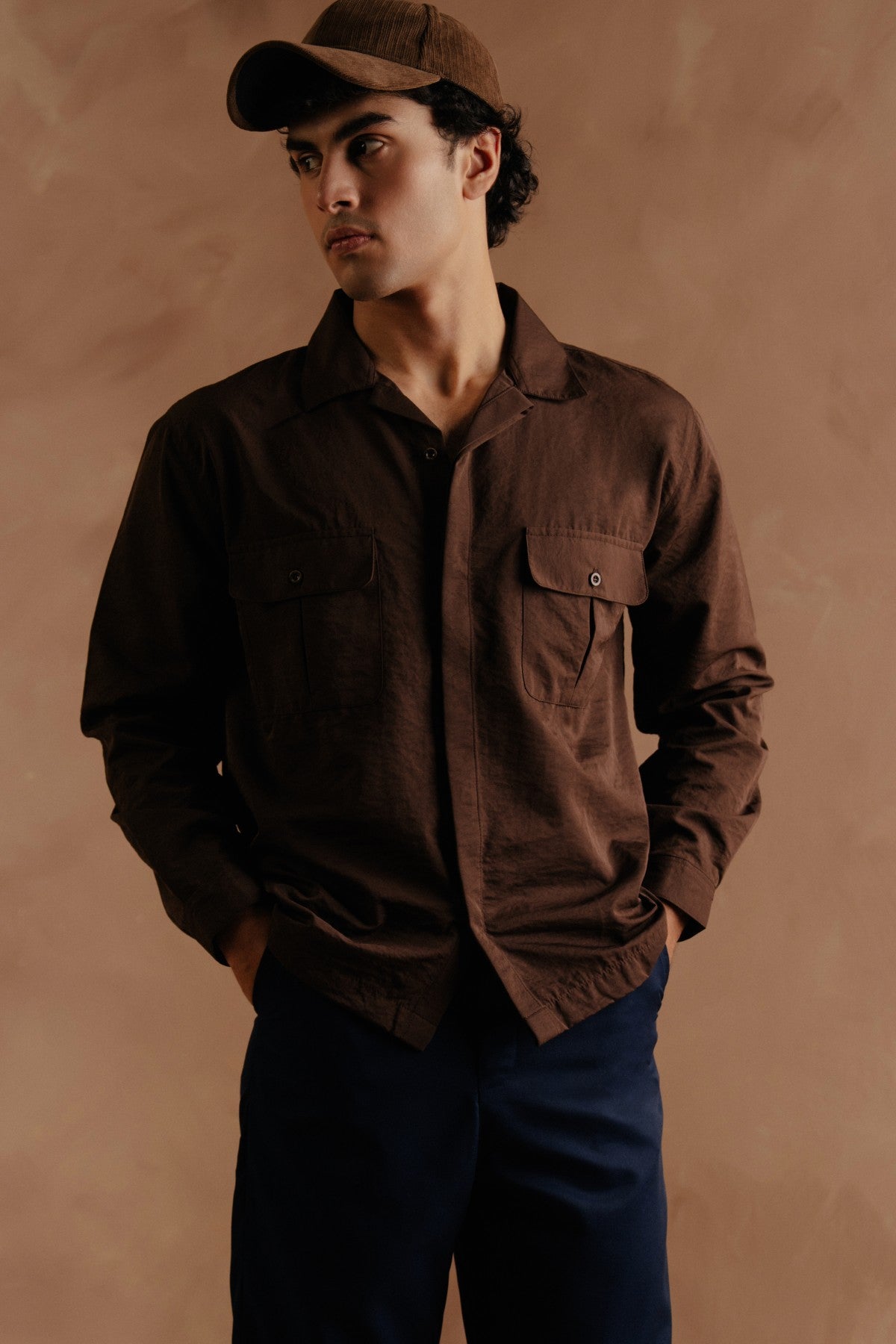Long Sleeve Utility Shirt - Brown Secondary image