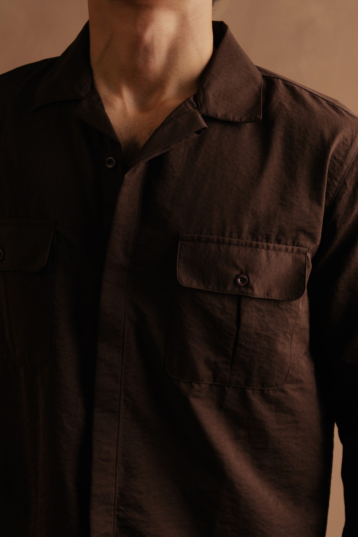 Long Sleeve Utility Shirt - Brown