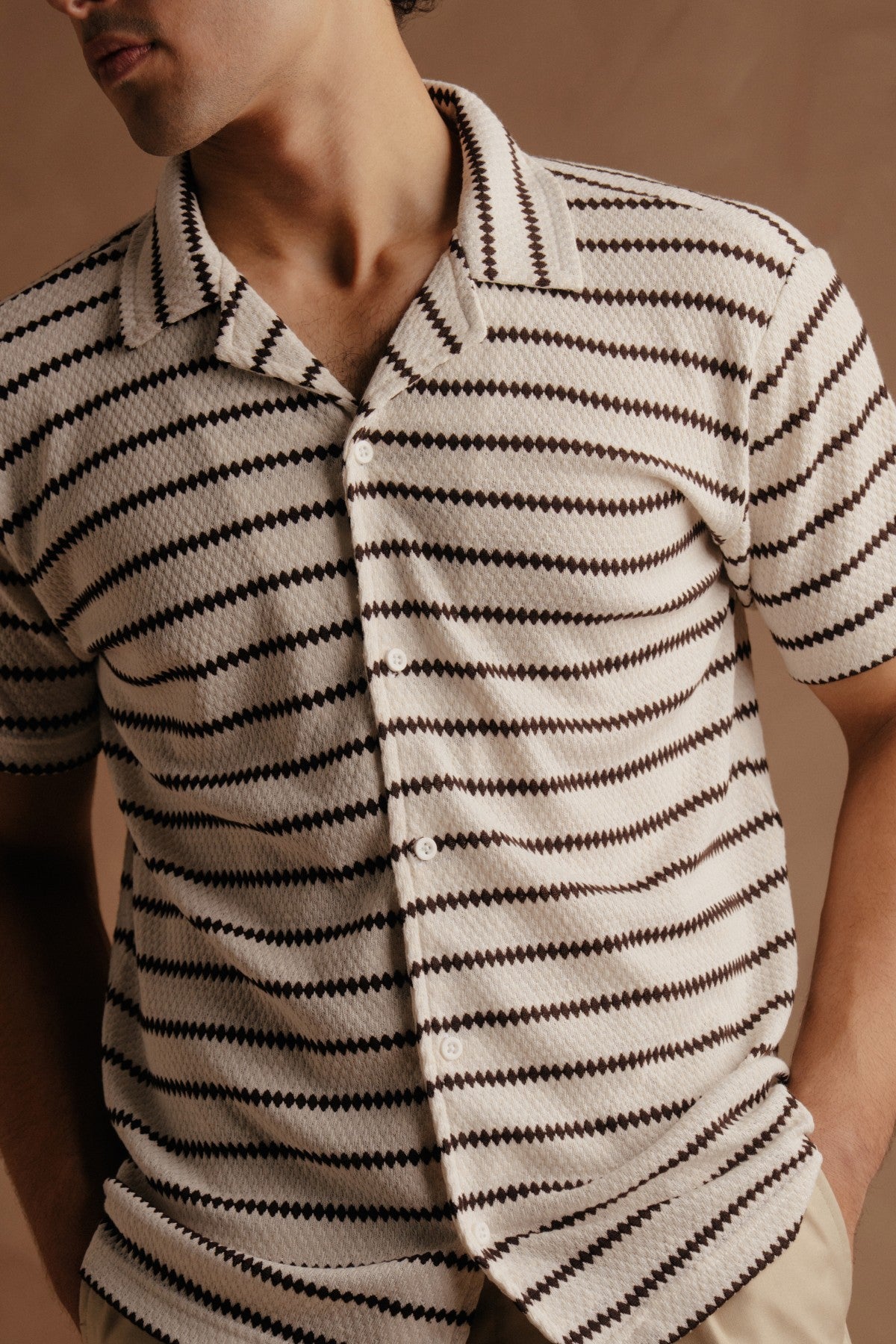 Lining Shirt White Brown Main image