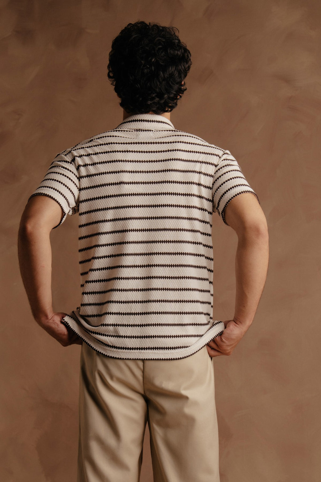 Lining Shirt - White Brown