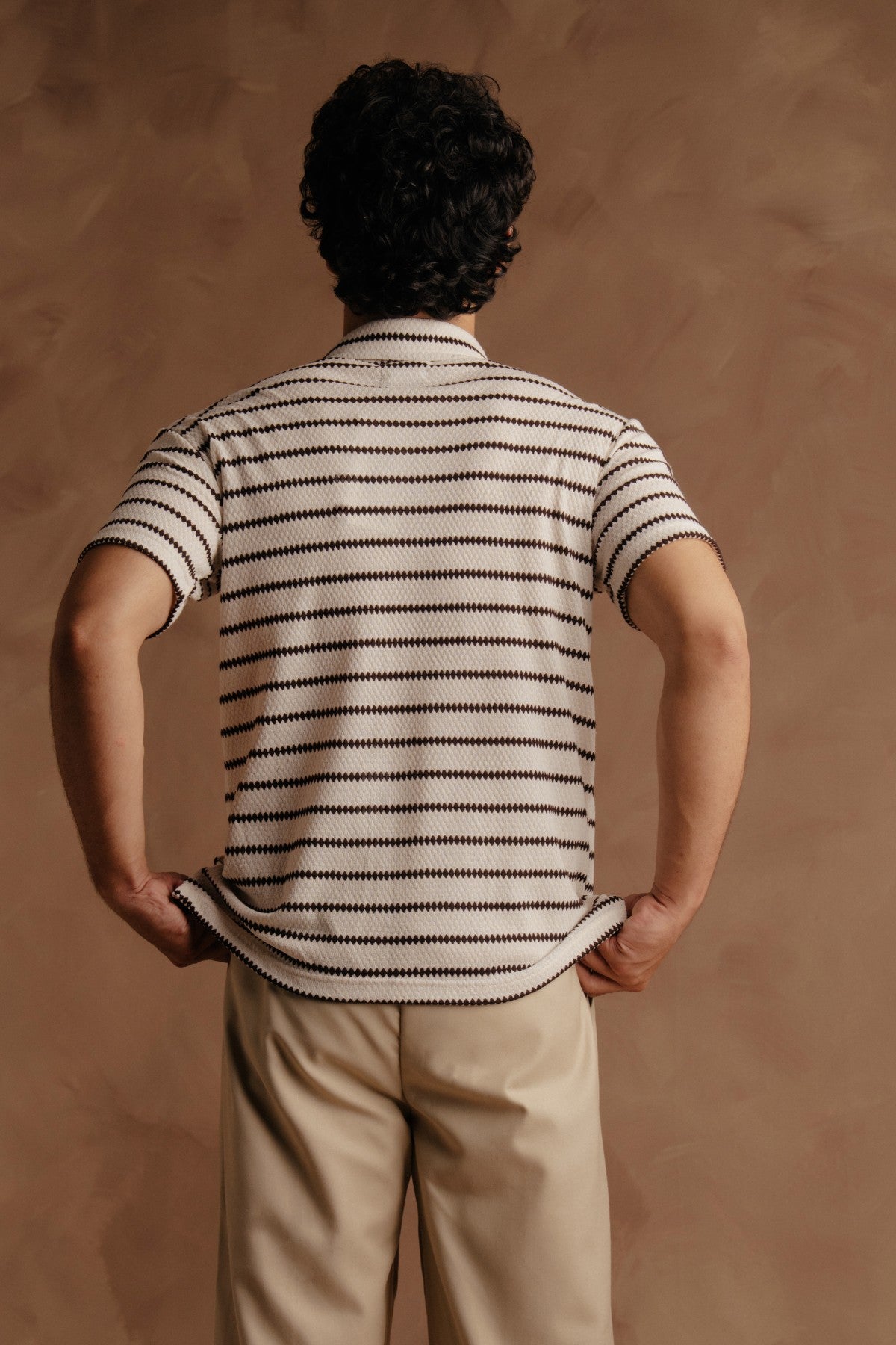 Lining Shirt - White Brown