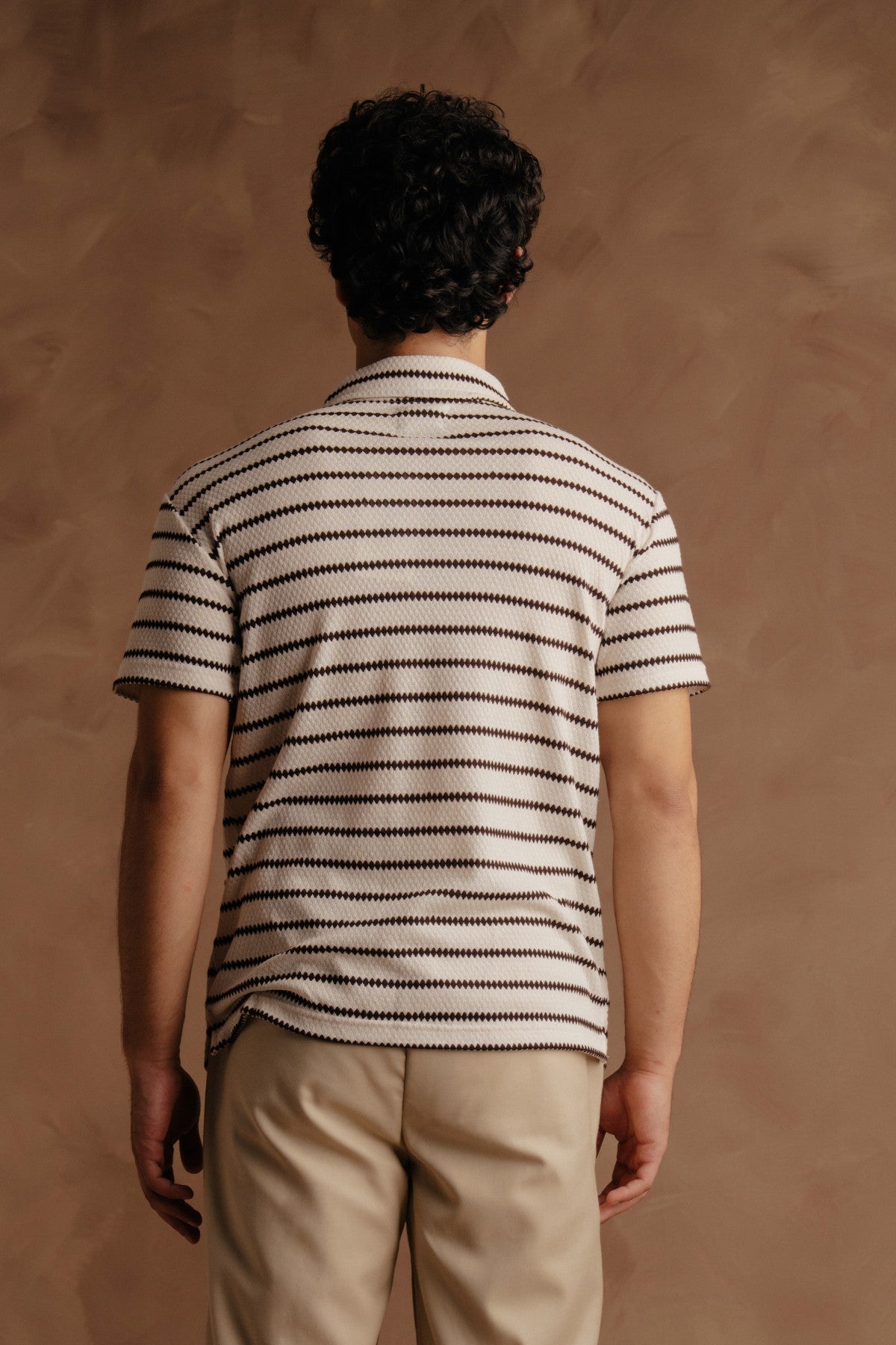 Lining Shirt - White Brown