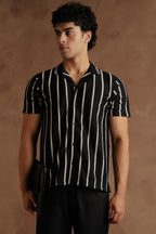Knitted Casual Shirt Black & White