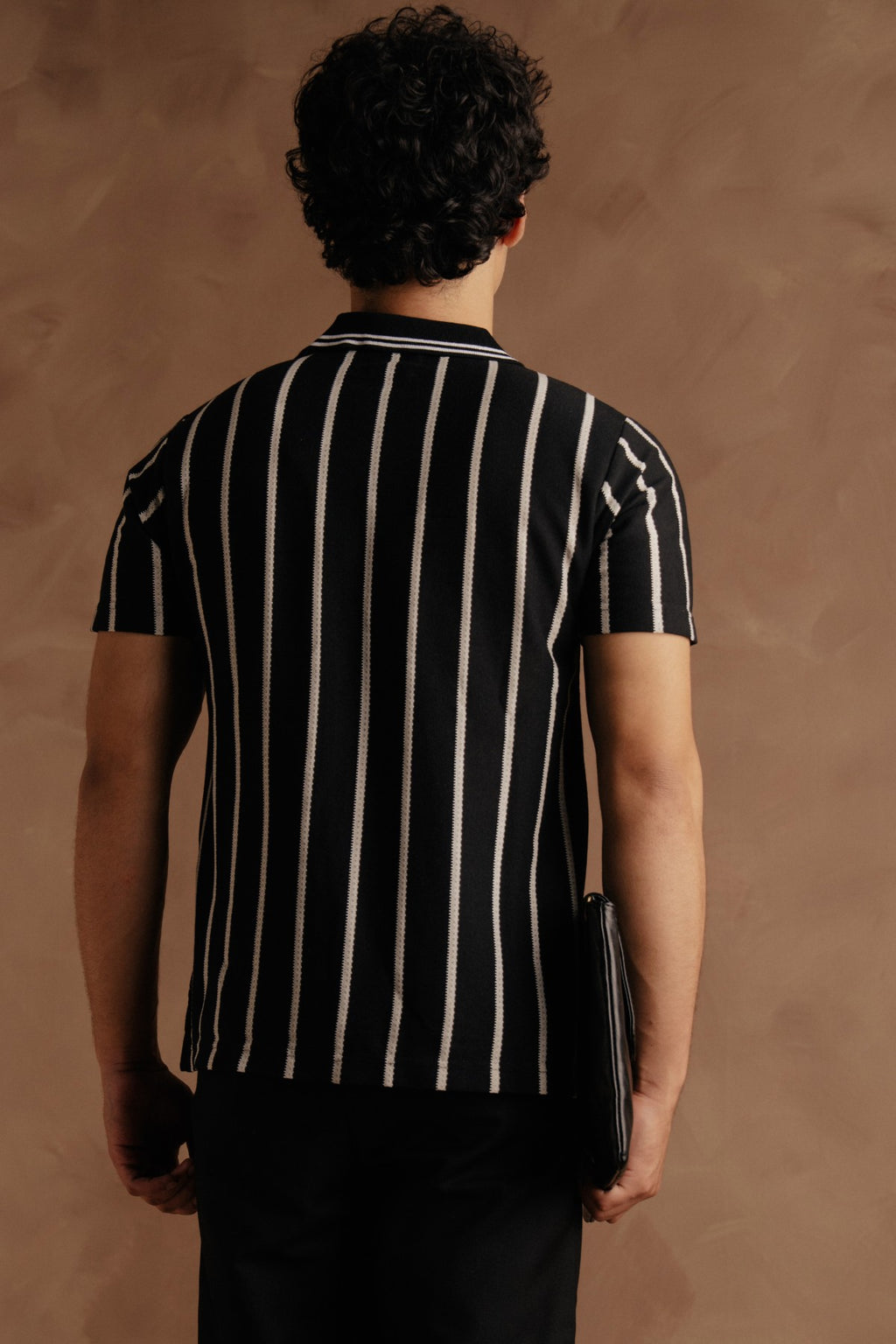 Knitted Casual Shirt Black & White