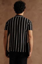 Knitted Casual Shirt Black & White