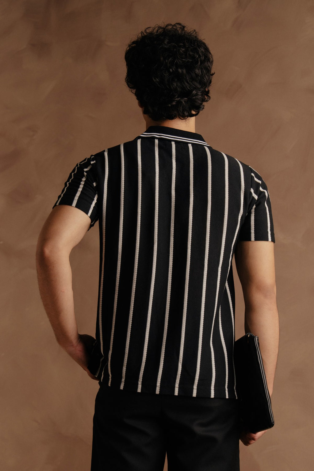 Knitted Casual Shirt Black & White