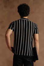Knitted Casual Shirt Black & White