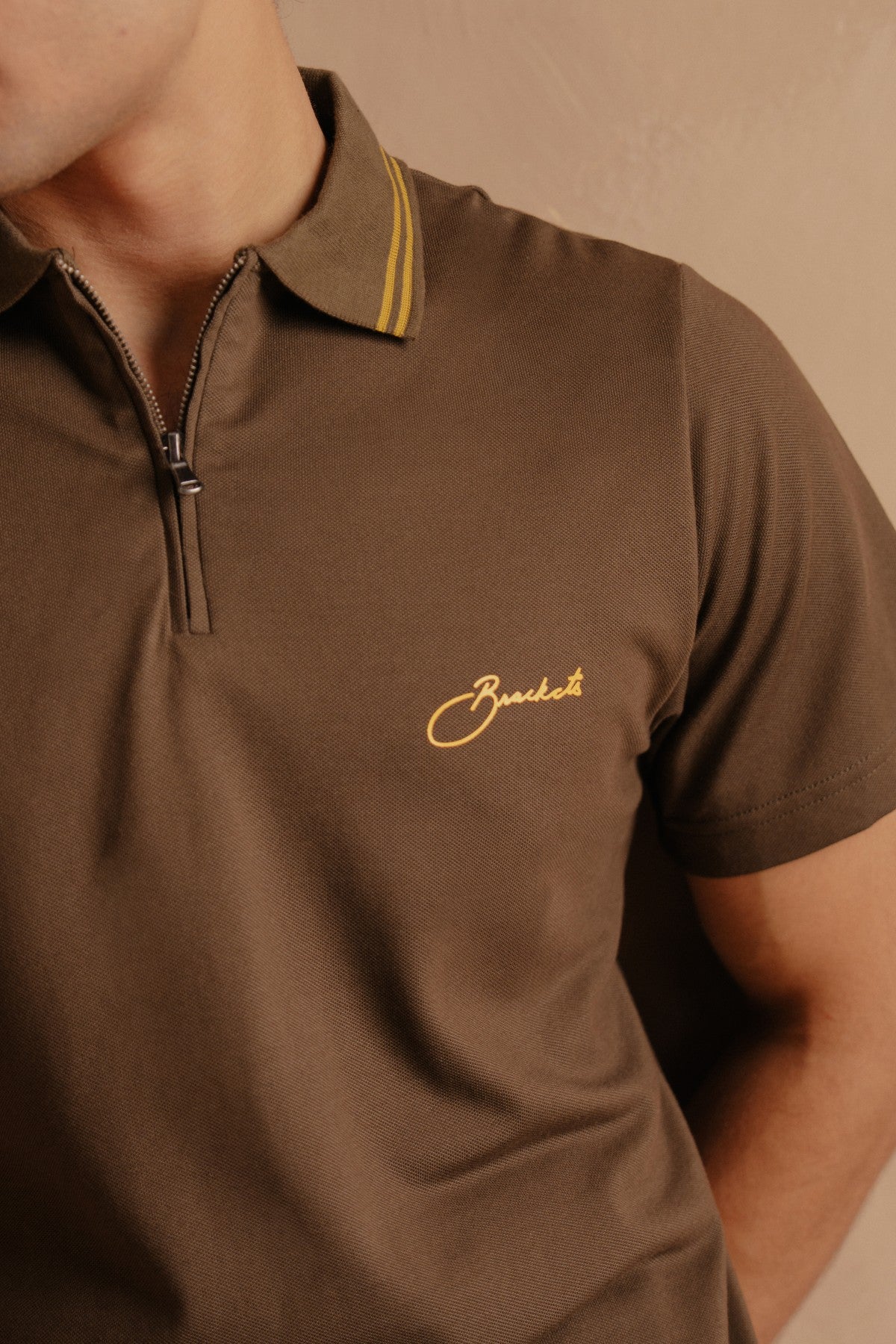 Polo with logo - Brown
