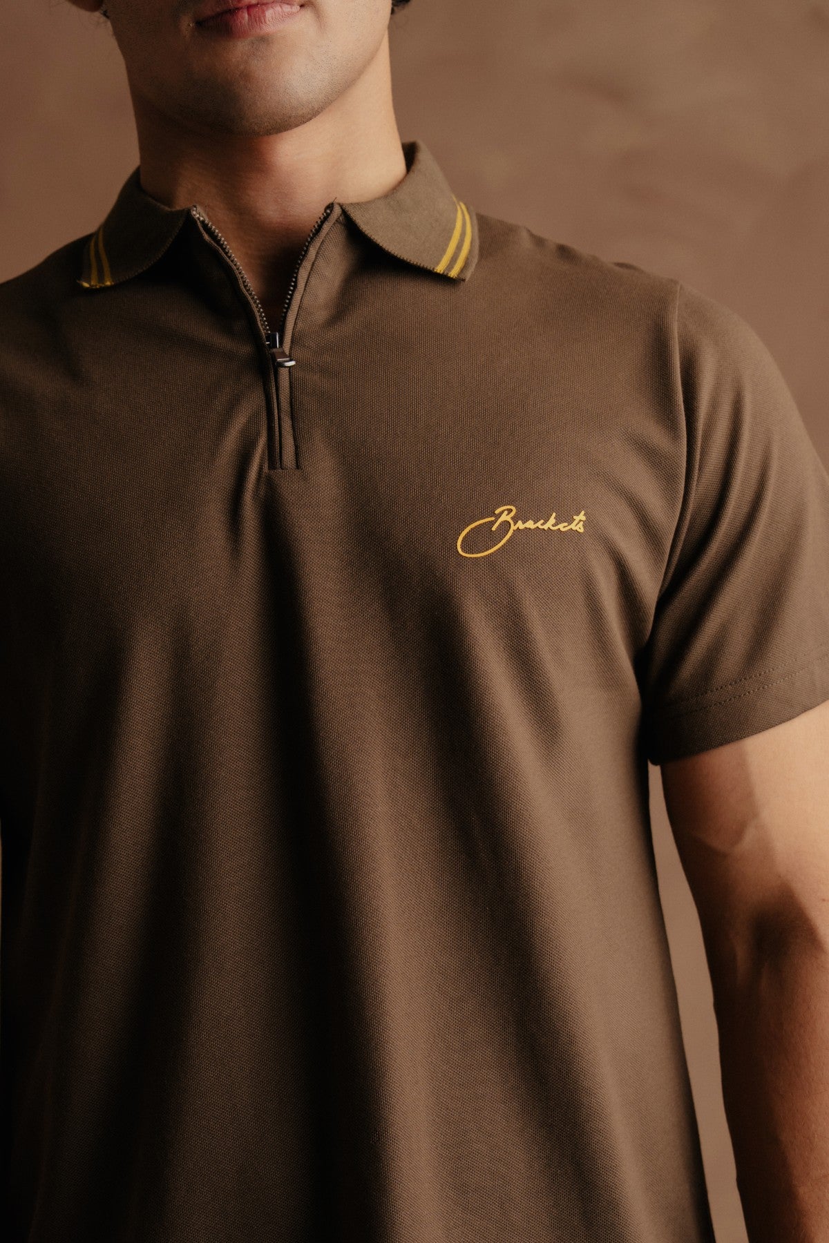 Polo with logo - Brown