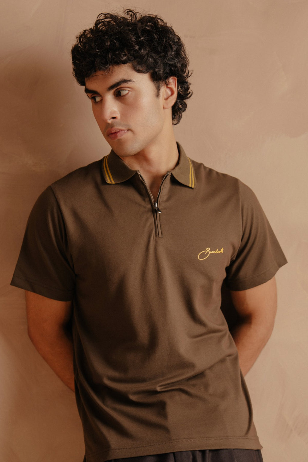 Polo with logo - Brown