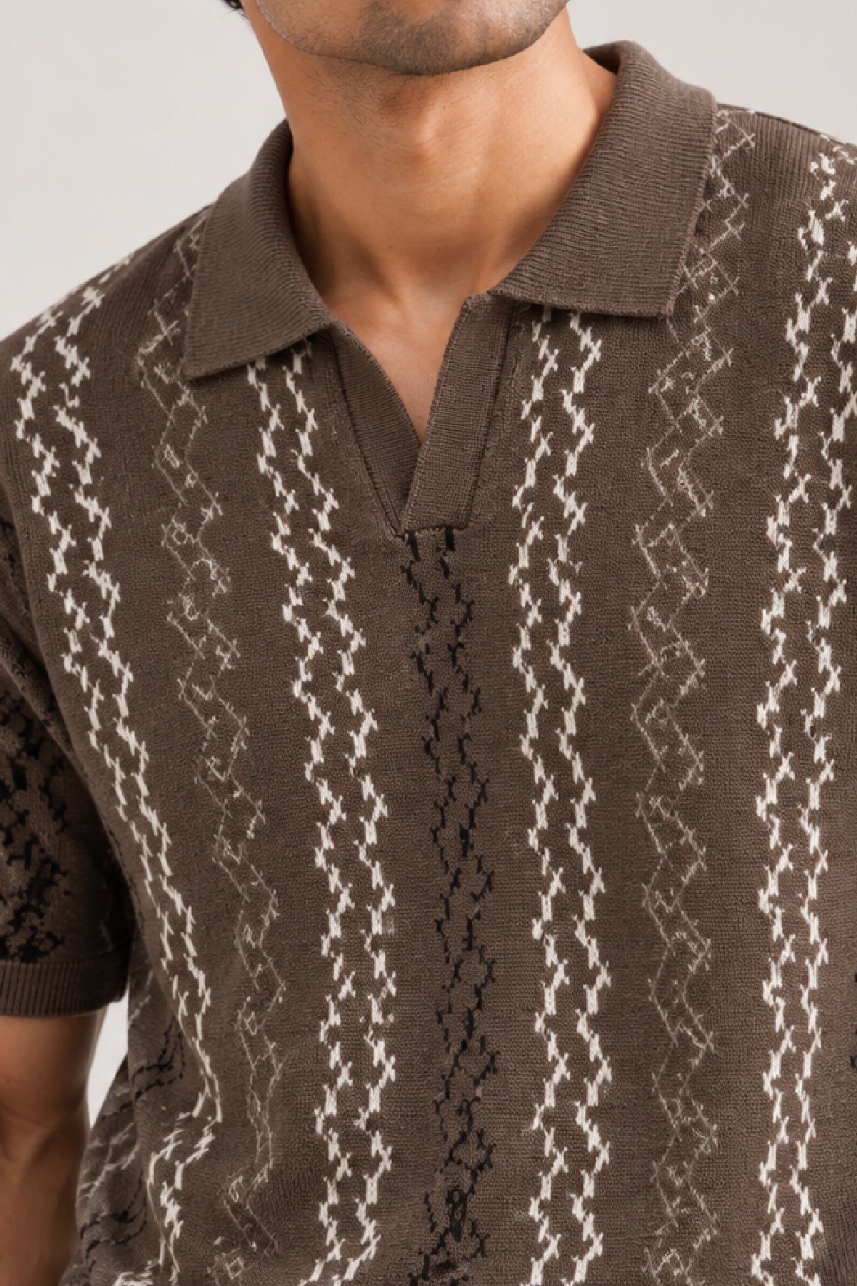 Brown Polo Shirt Jacquard Secondary image