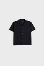 Half sleeve Black Linen shirt