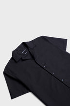 Half sleeve Black Linen shirt
