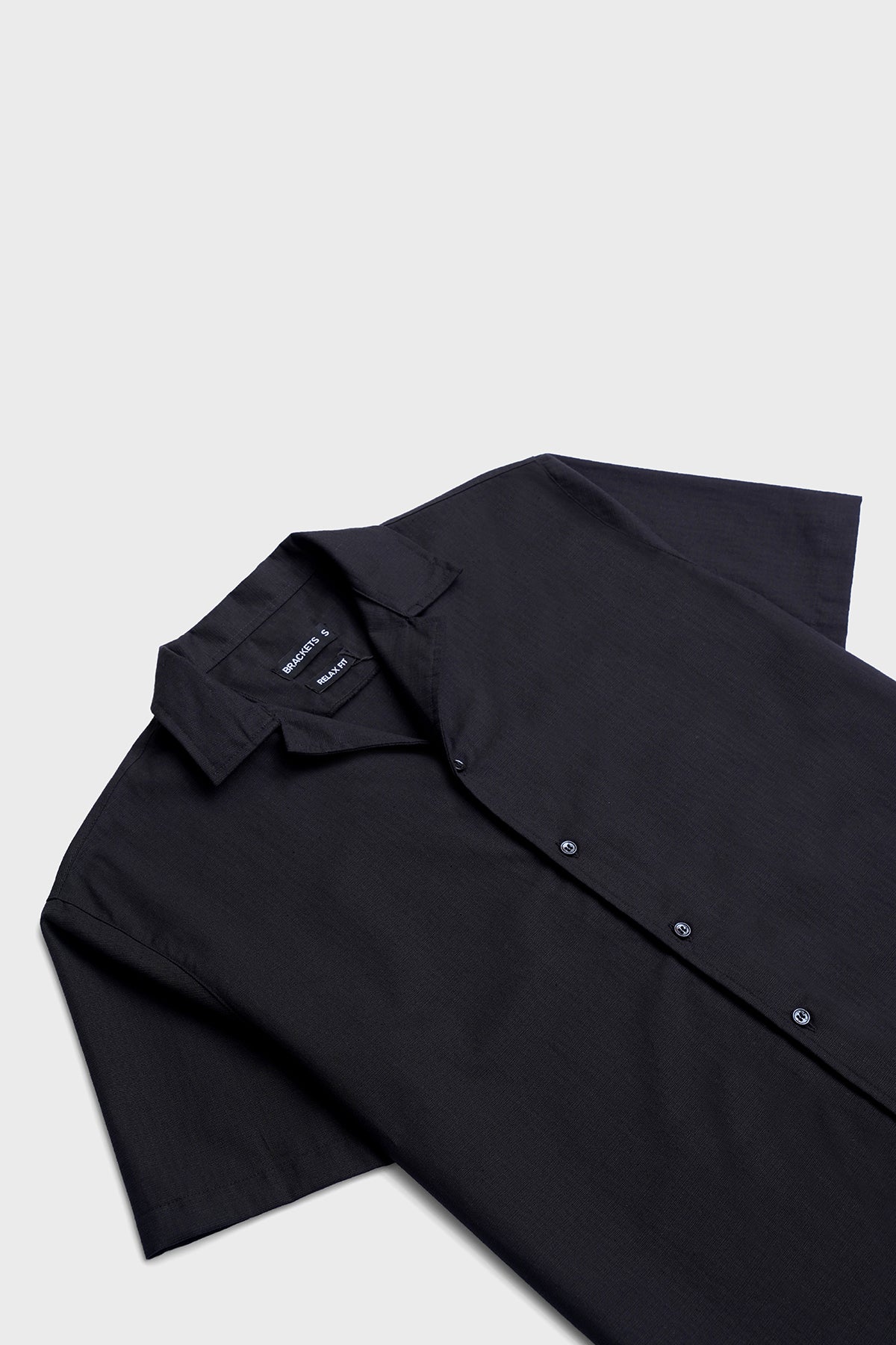 Half sleeve Black Linen shirt