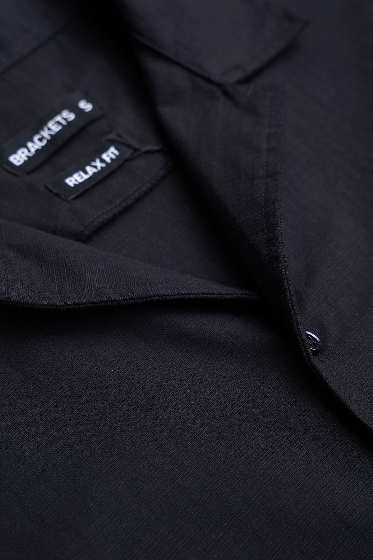 Half sleeve Black Linen shirt