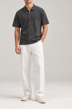 Half Sleeves Black Zipper