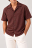 Brown regular fit half sleeve button down shirt