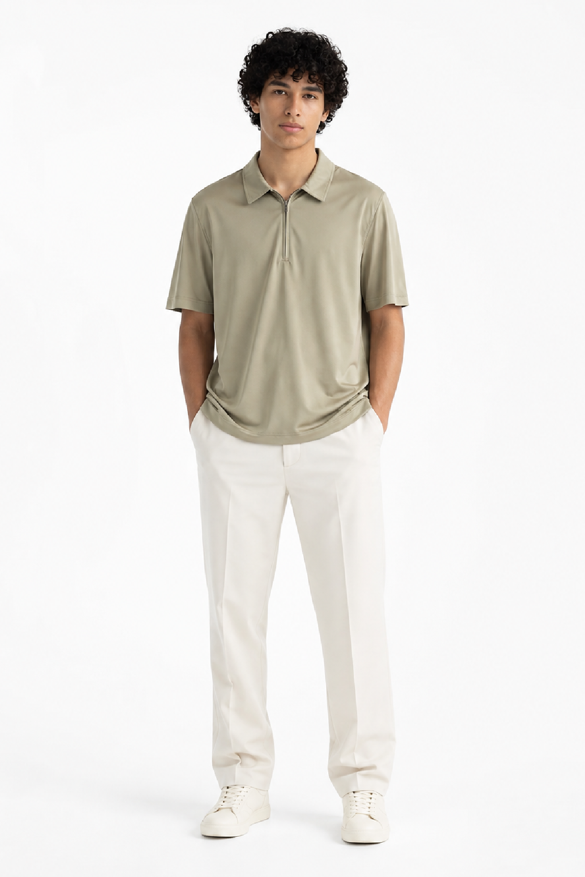 Green Zipper Polo