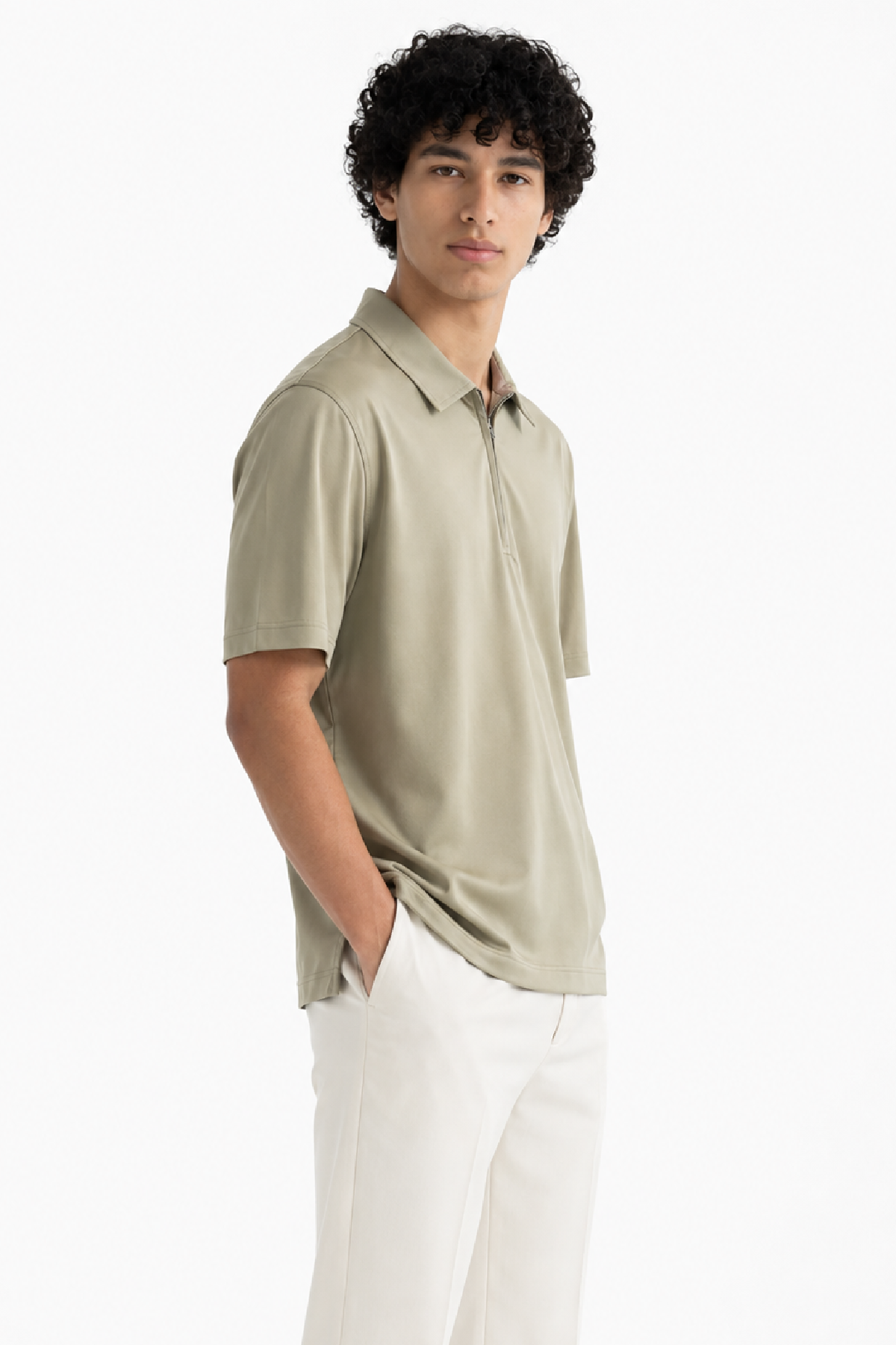 Green Zipper Polo