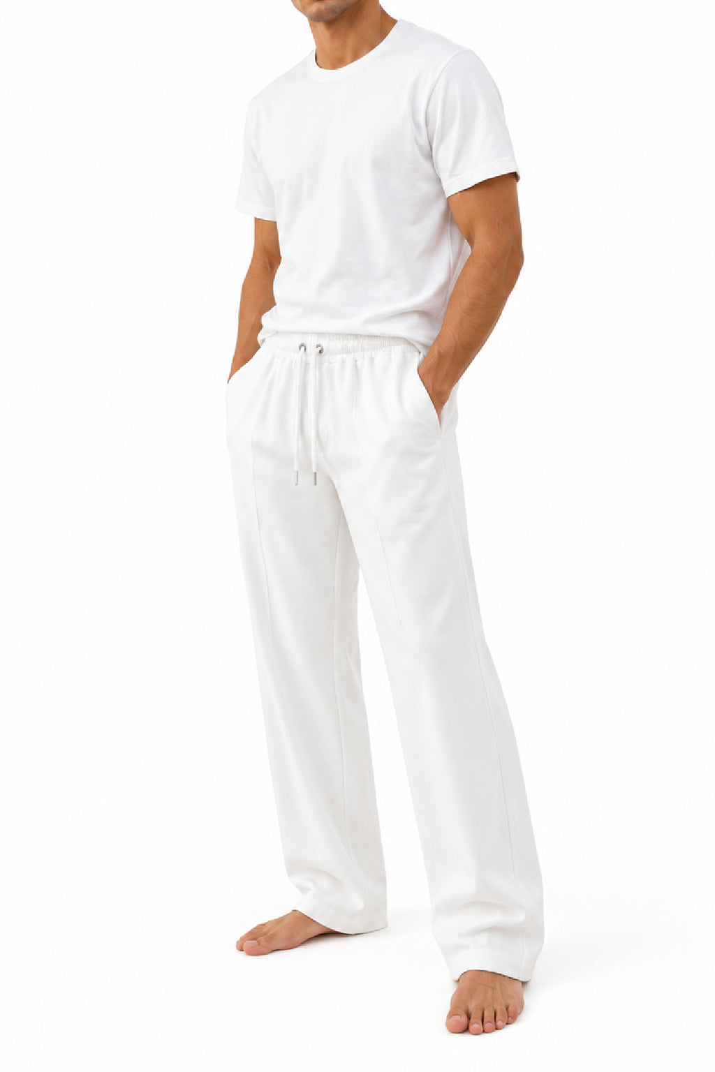 White Trouser Pleated