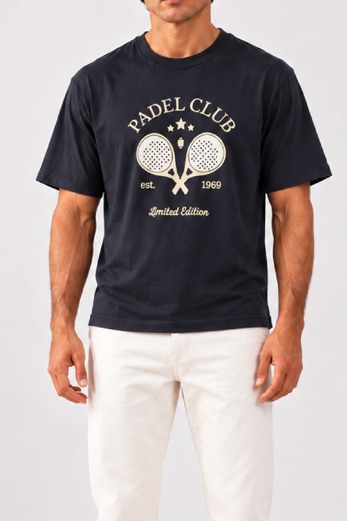 Navy Padel Printed T-Shirt