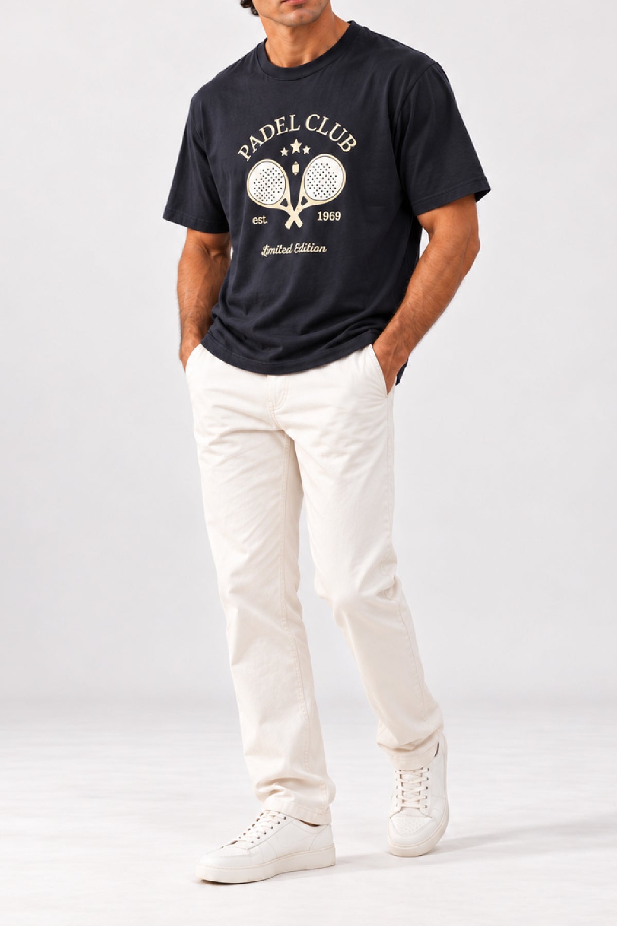 Navy Padel Printed T-Shirt