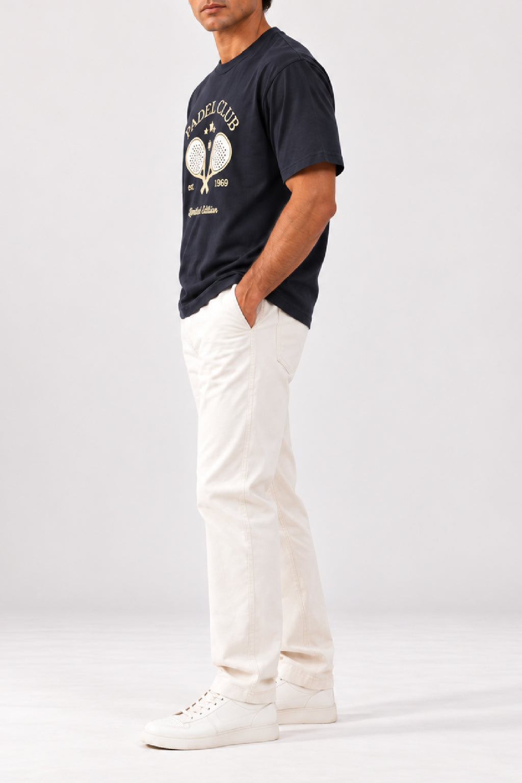 Navy Padel Printed T-Shirt