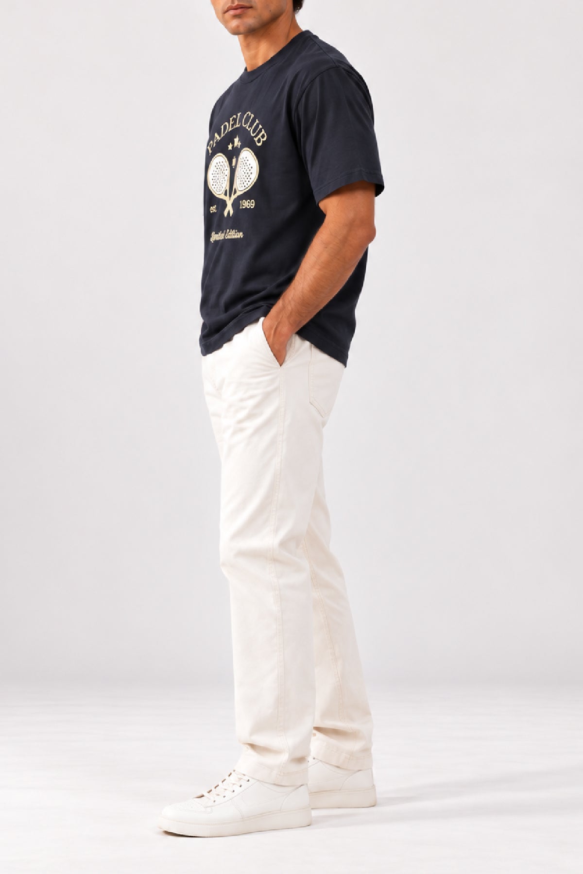 Navy Padel Printed T-Shirt