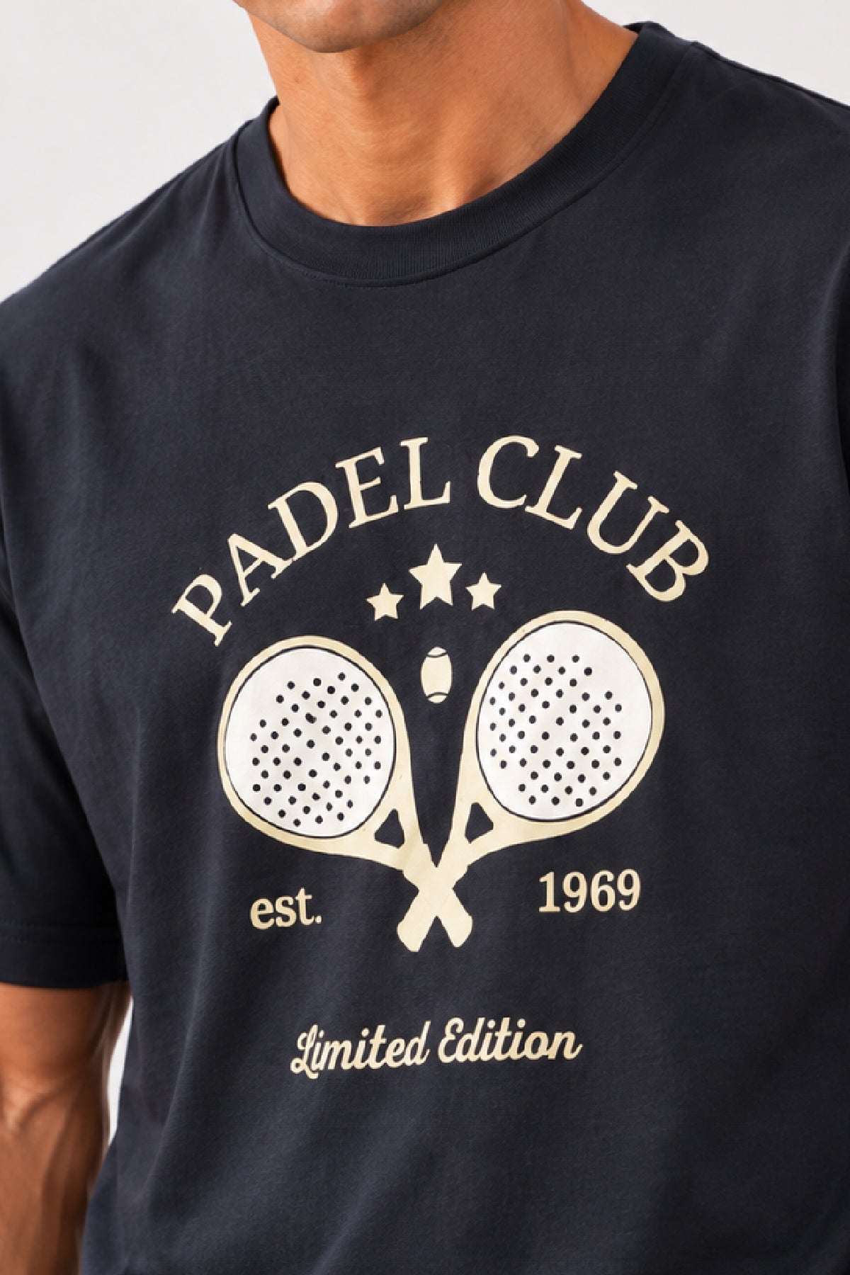 Navy Padel Printed T-Shirt