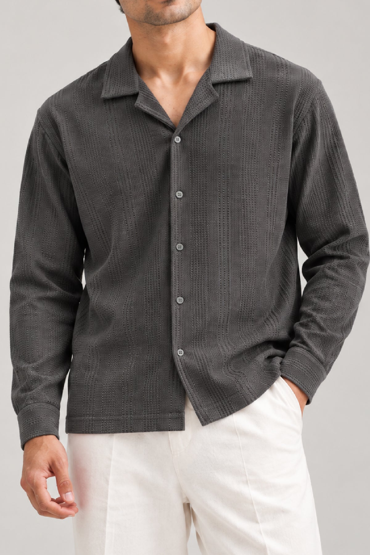 Grey Resort collar shirt Main image