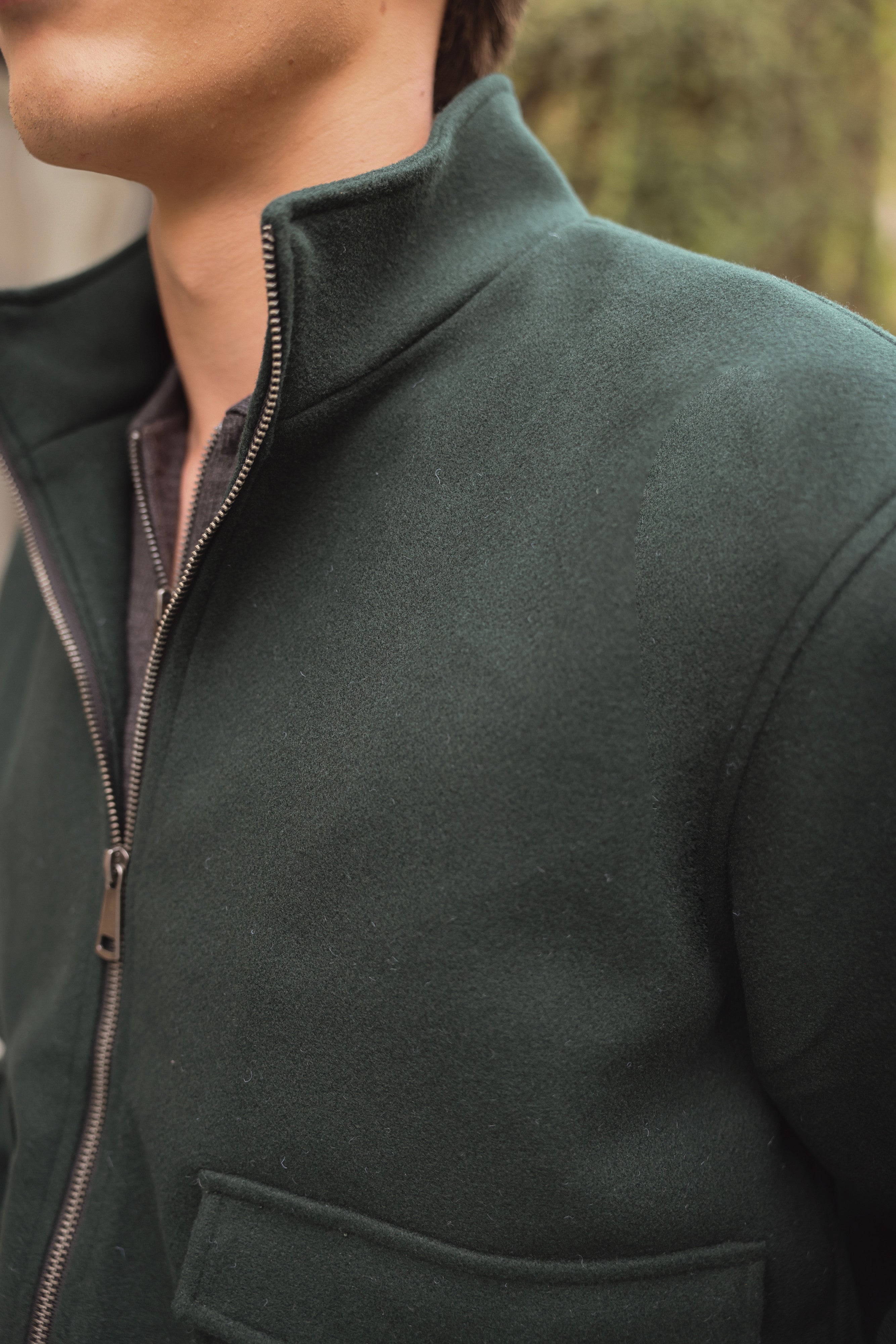 Dark Green Zip-Up Utility Jacket Secondary image