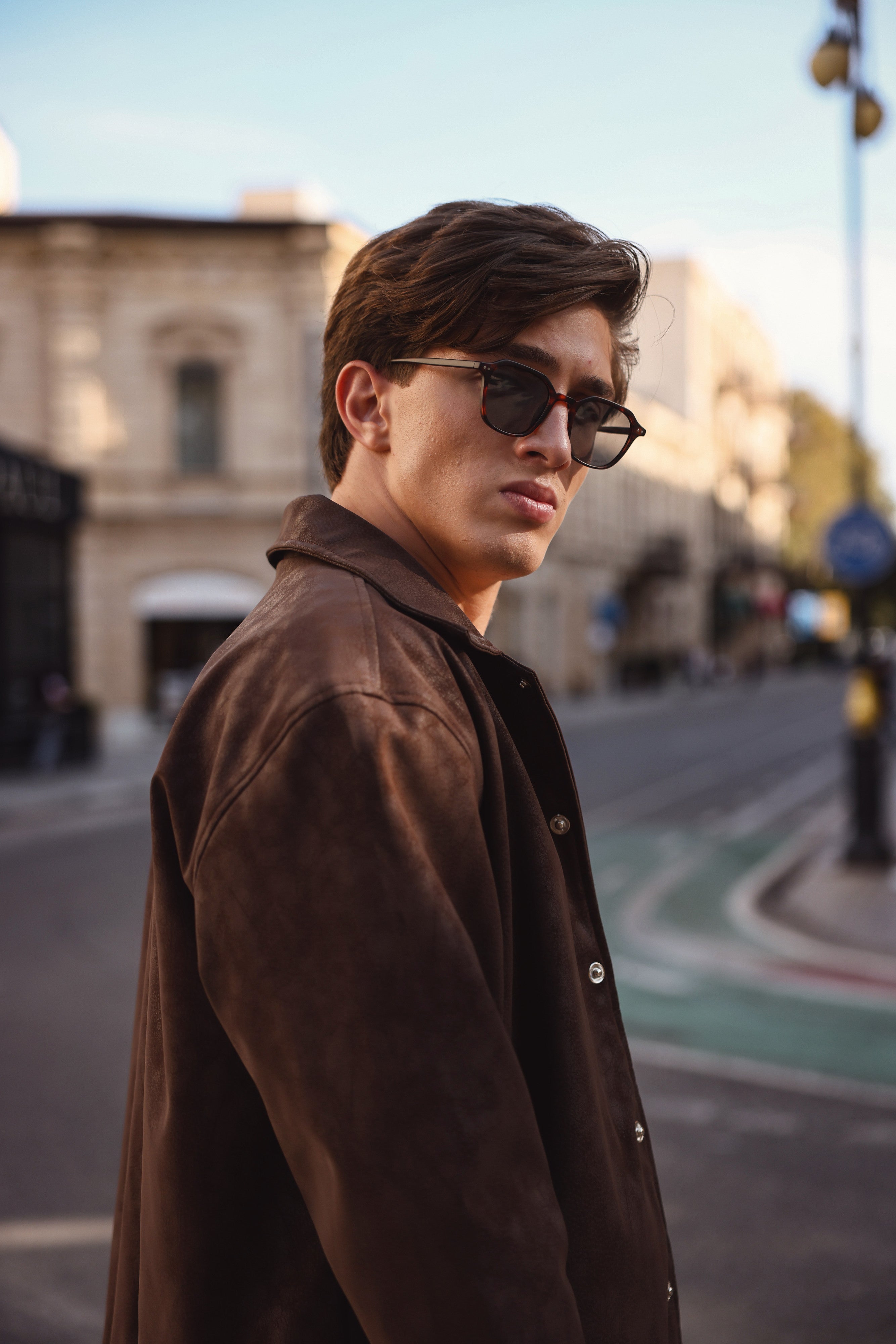 Dark Brown Leather Pocket Jacket Secondary image