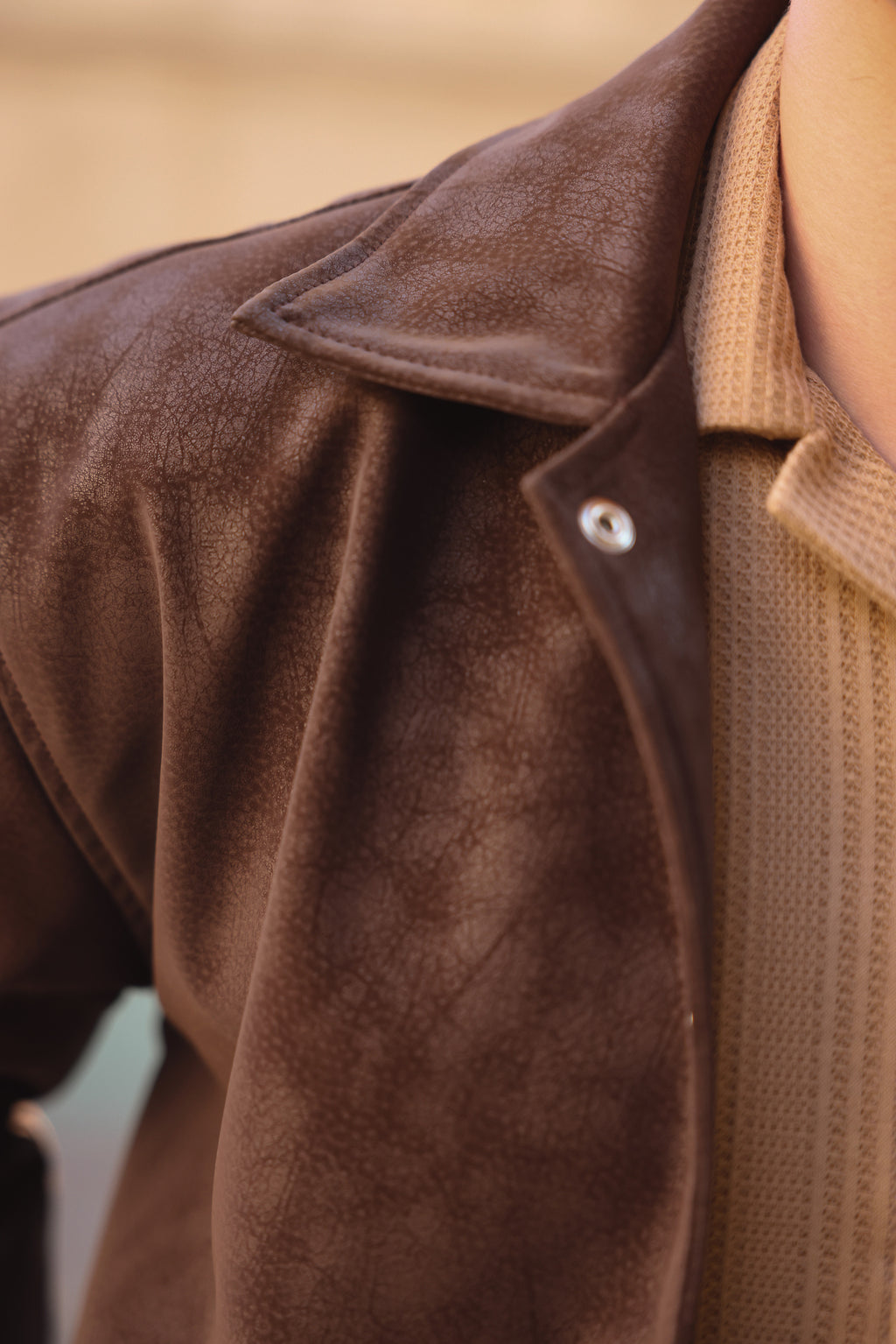 Dark Brown Leather Pocket Jacket