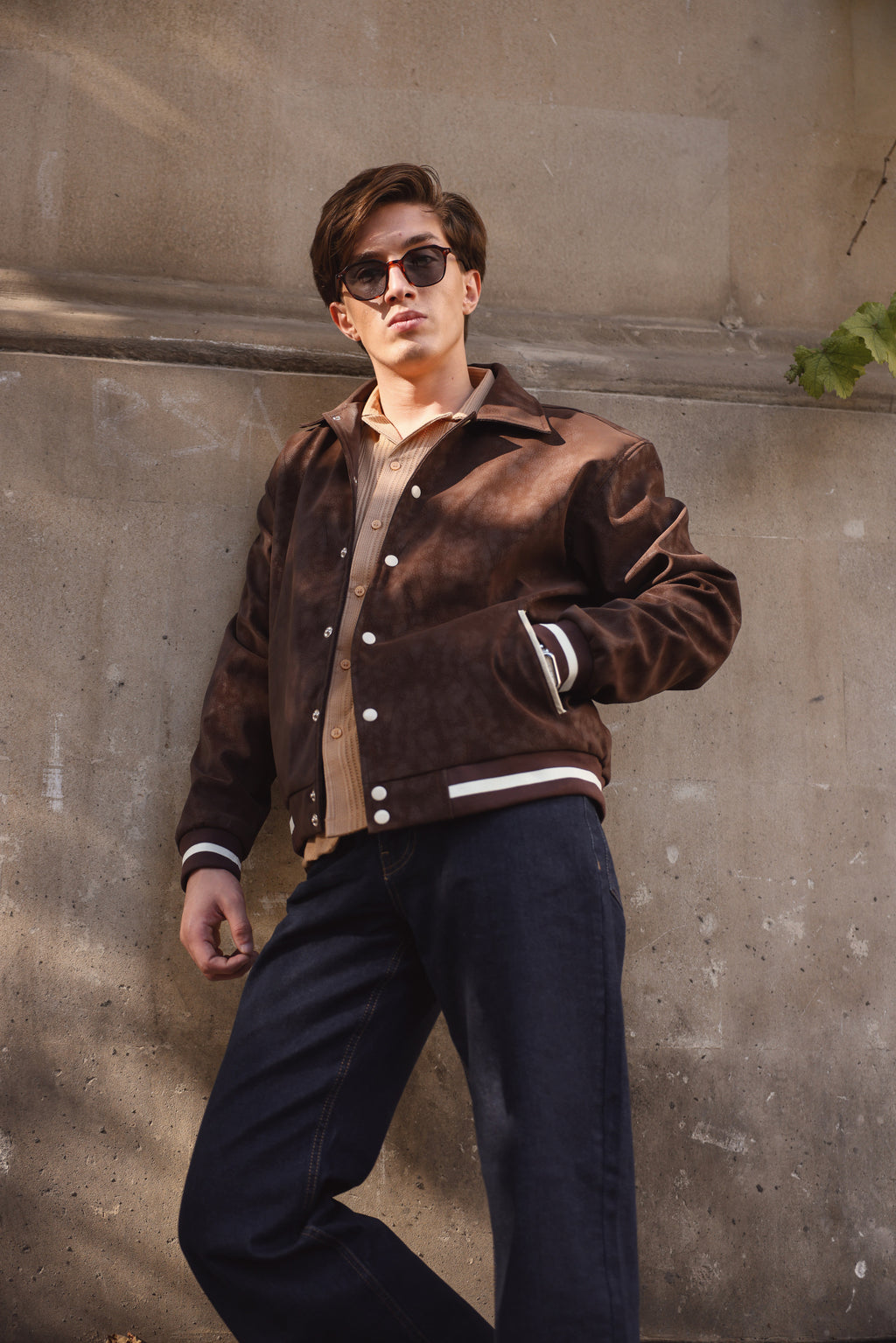 Dark Brown Leather Pocket Jacket
