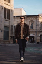 Dark Brown Leather Pocket Jacket
