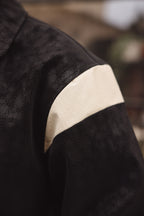 Black Leather Contrast Panel Jacket