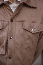 Beige Suede Utility Jacket