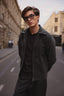 Black Suede Zip-Up Jacket