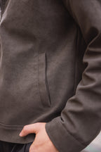 Brown Suede Zip-Up Jacket