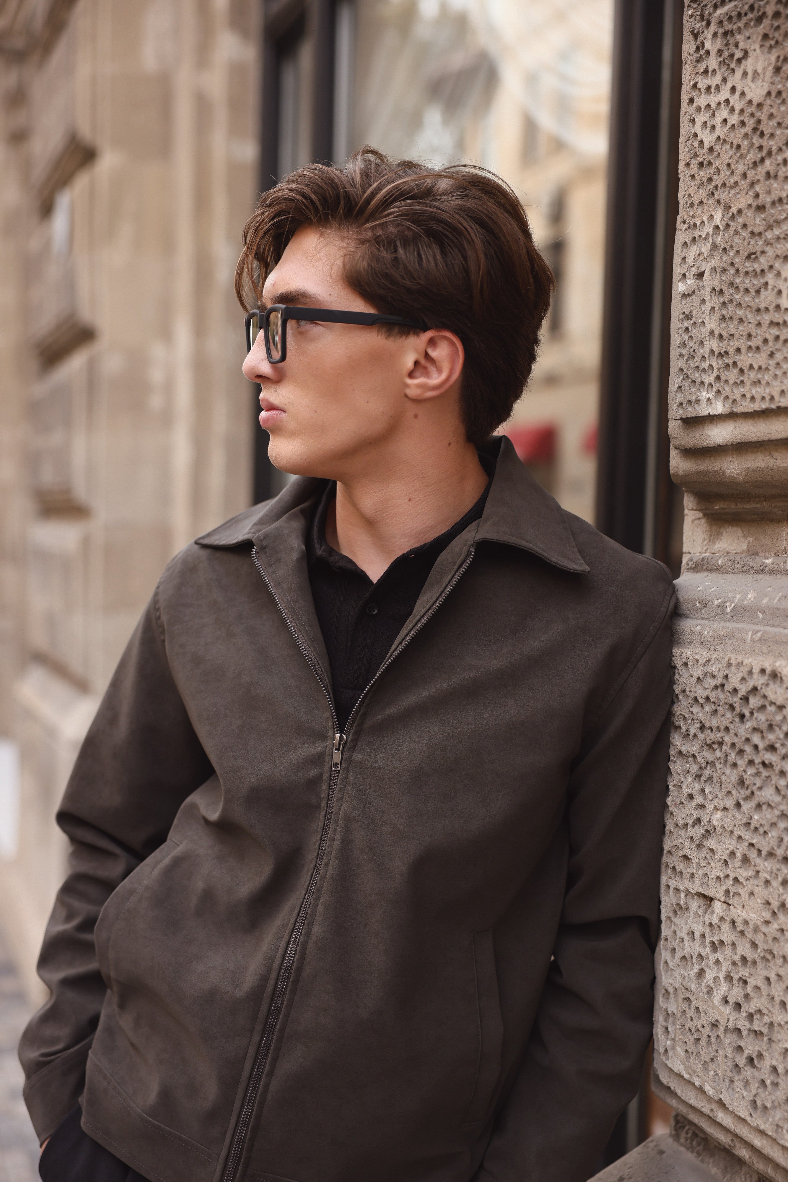 Brown Suede Zip-Up Jacket Secondary image