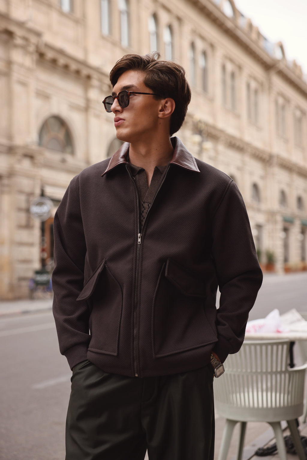 Grey Wool Twill Jacket