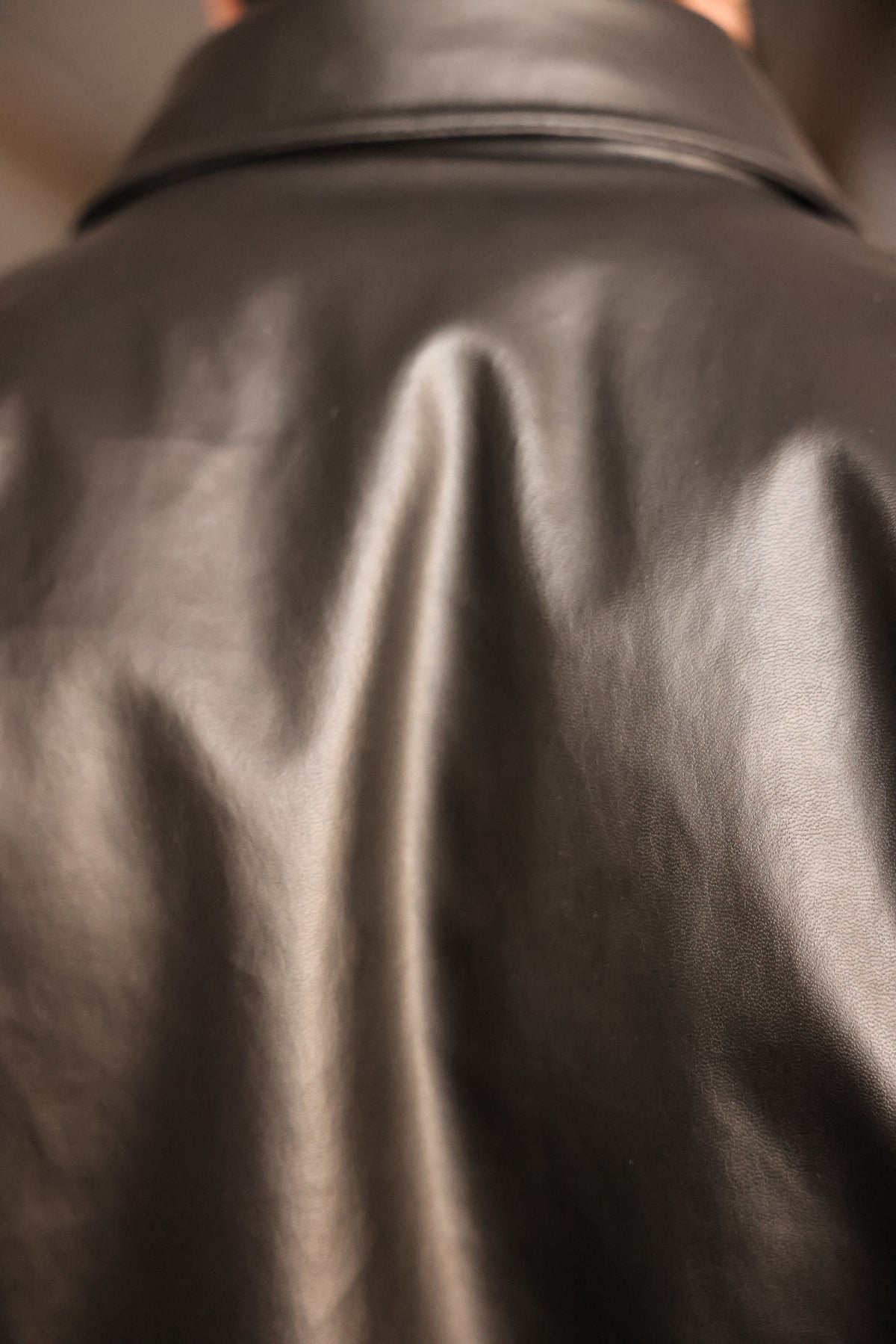Black Leather Zip-Up Jacket