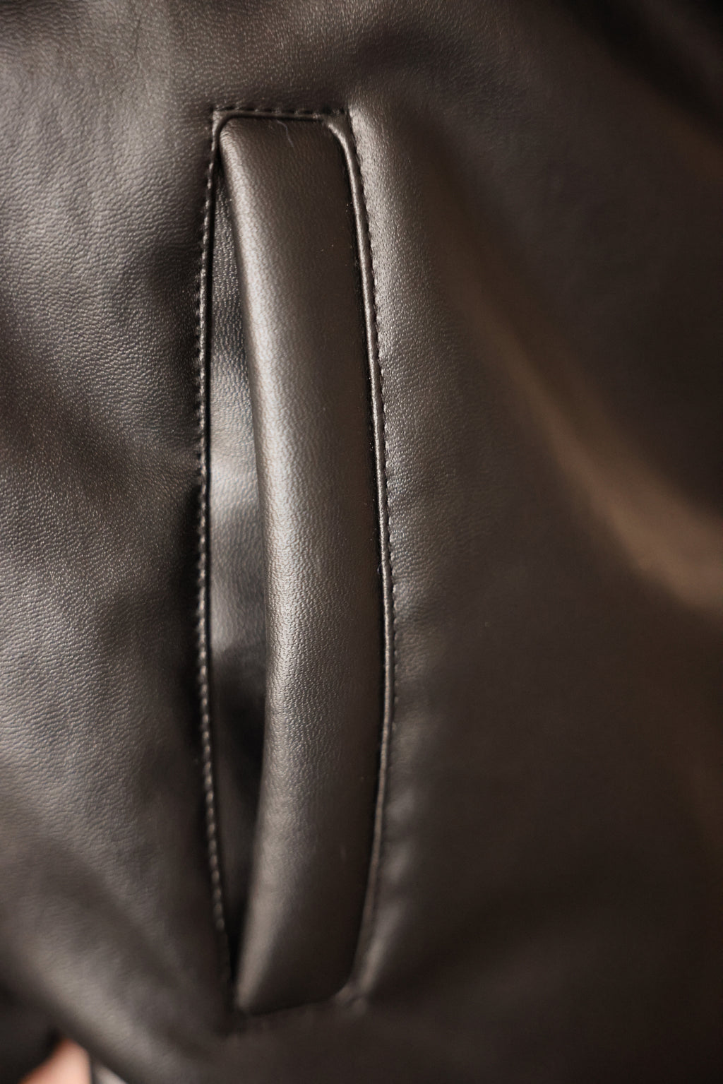 Black Leather Zip-Up Jacket