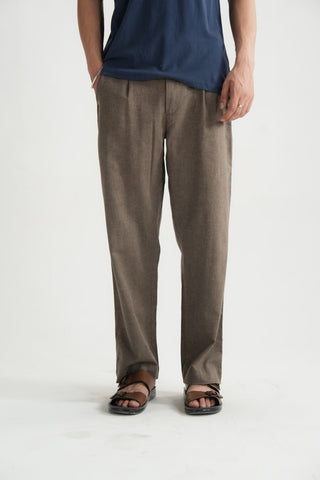 Brown Self-Pattern Trouser