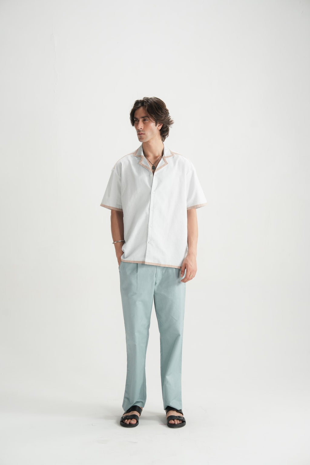Surf Blue Linen Trouser