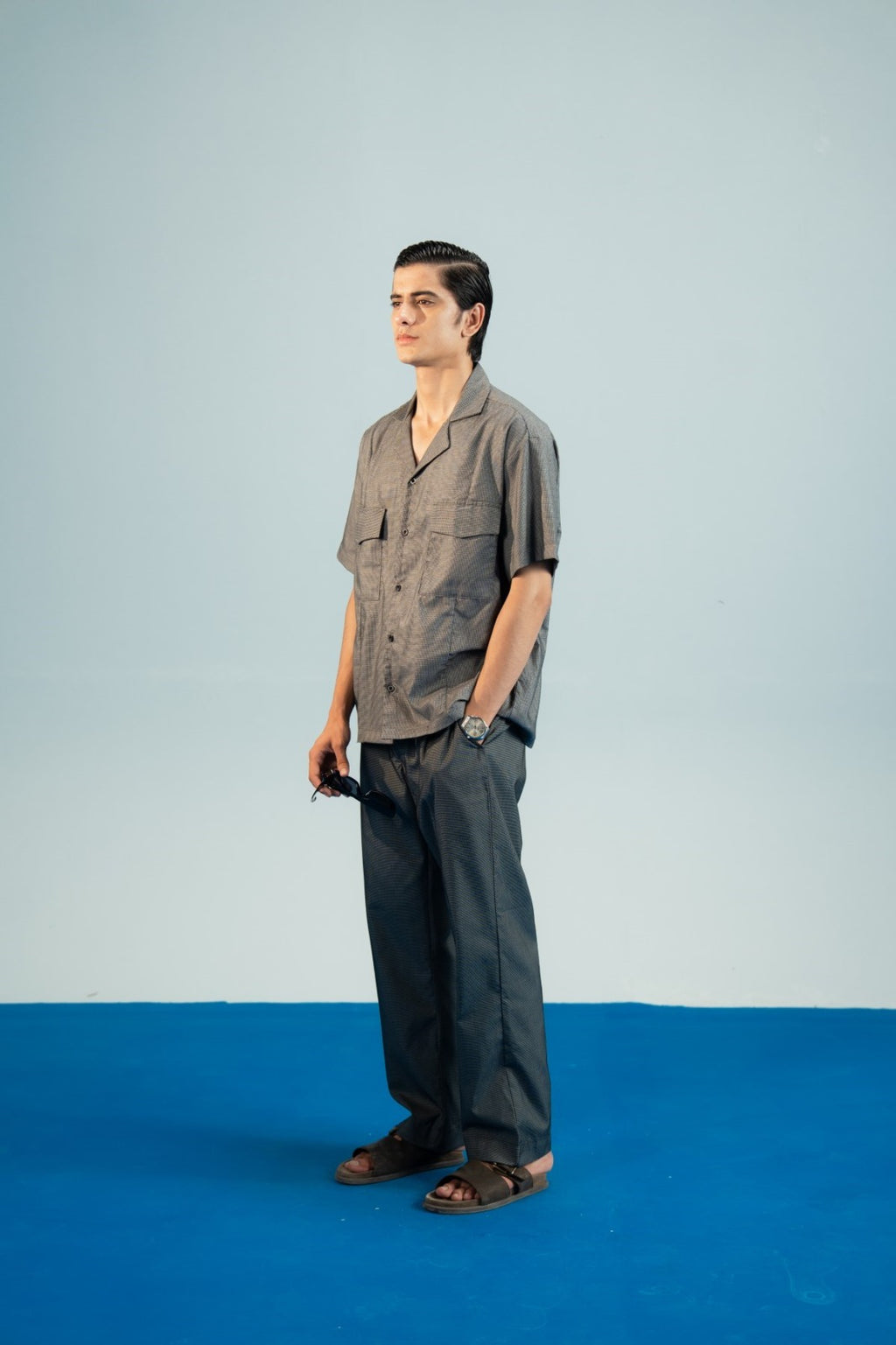 Front Pockets Resort Shirt - Grey