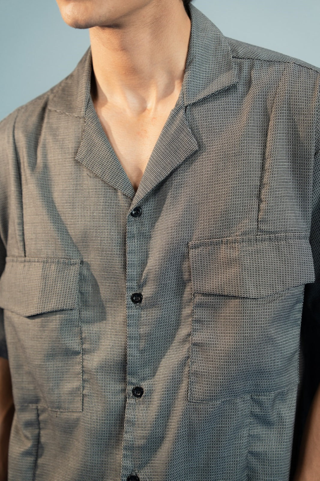 Front Pockets Resort Shirt - Grey