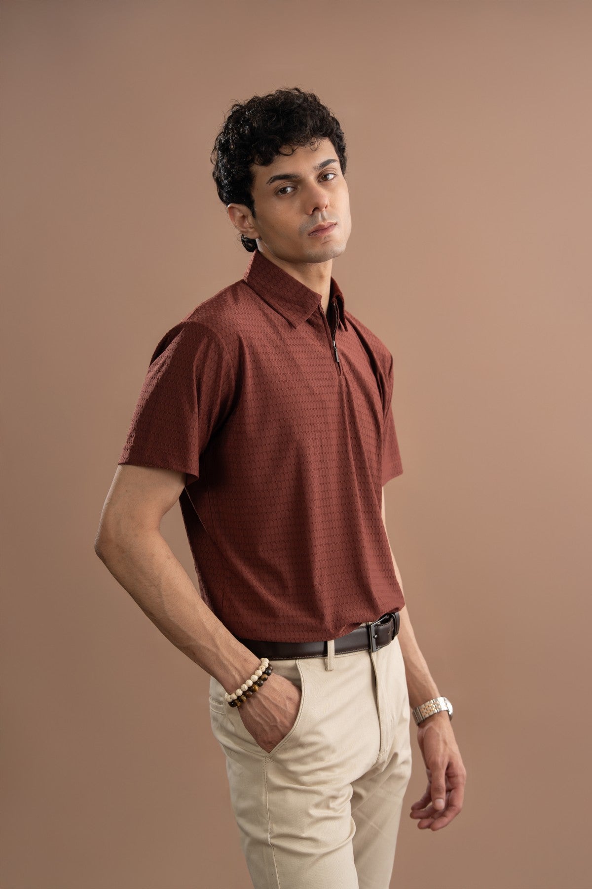 Half Zip Polo Shirt