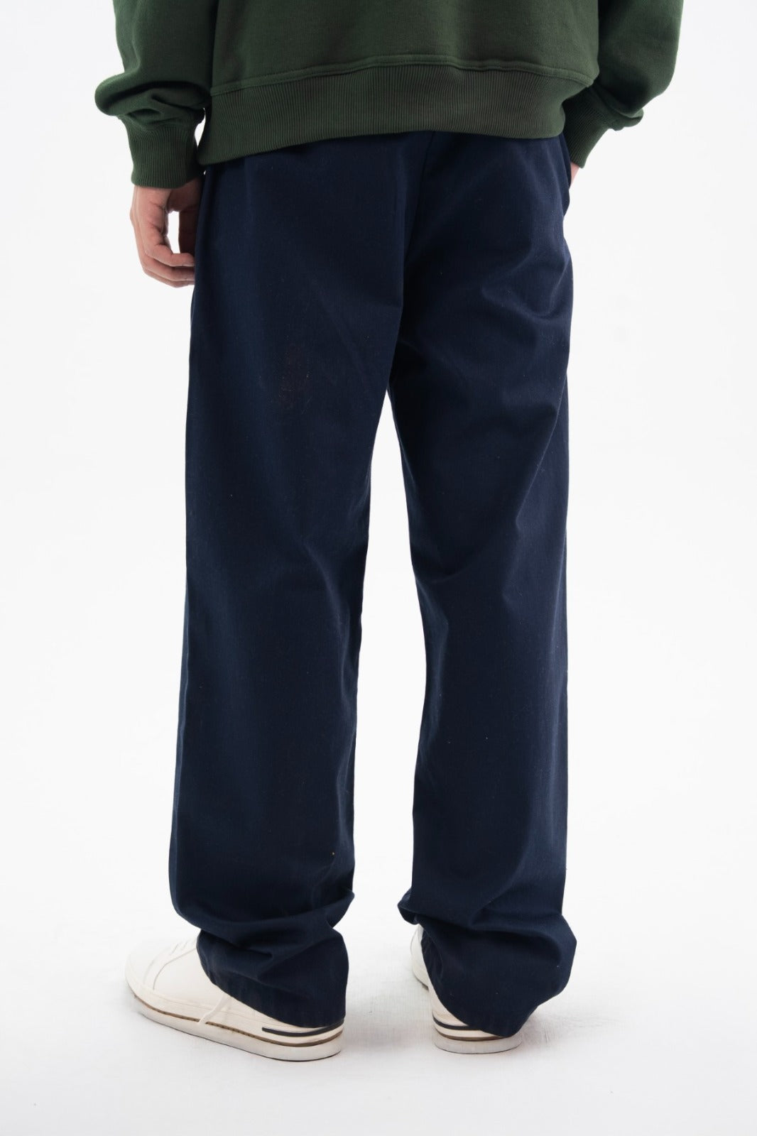 Navy Blue Pleated Pants