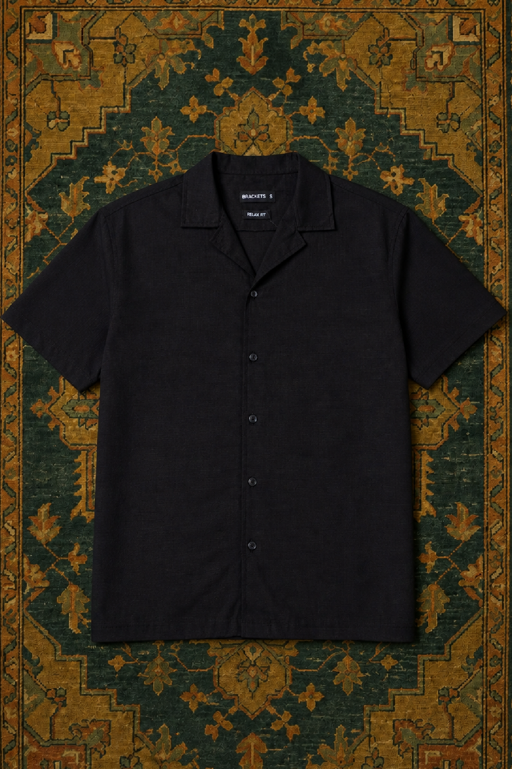 Half sleeve Black Linen shirt